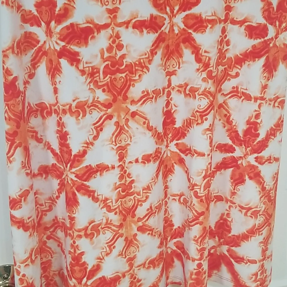 Michael kors white and orange print dress small